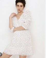 NWT Madewell Ruffled Pleat-Sleeve Mini Dress in Spring Fling Size 16