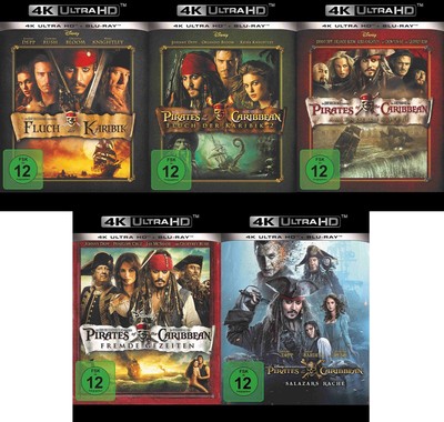 Pirates of the Caribbean - Fluch der Karibik 1-5 / 4K Ultra HD # BLU-RAY-SET-NEU