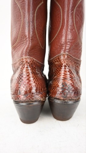 Vintage unbranded exotic leather cowboy boots in bourban size EU42/UK7.5/USM8.5 - Picture 11 of 13