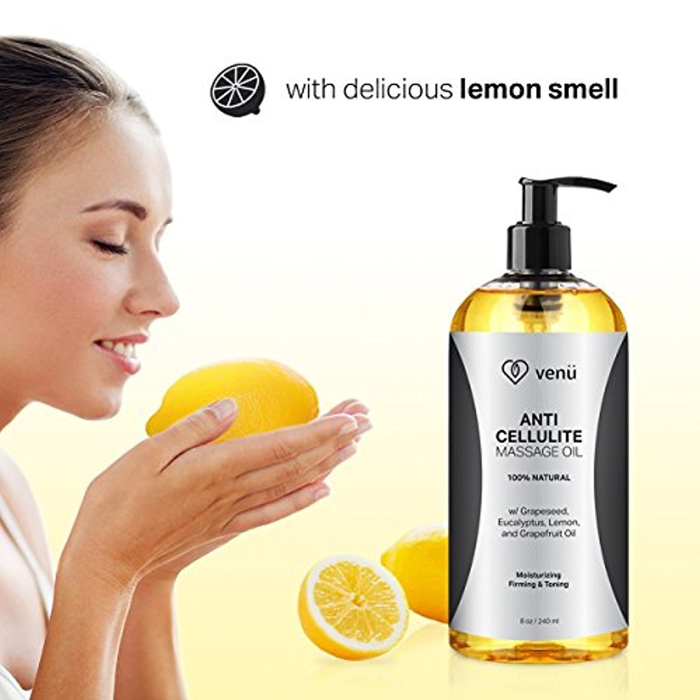 Chakra Anti-Cellulite Massage Oil - Tones Skin & Helps Break Down Fat Tissue, Herbal Scent