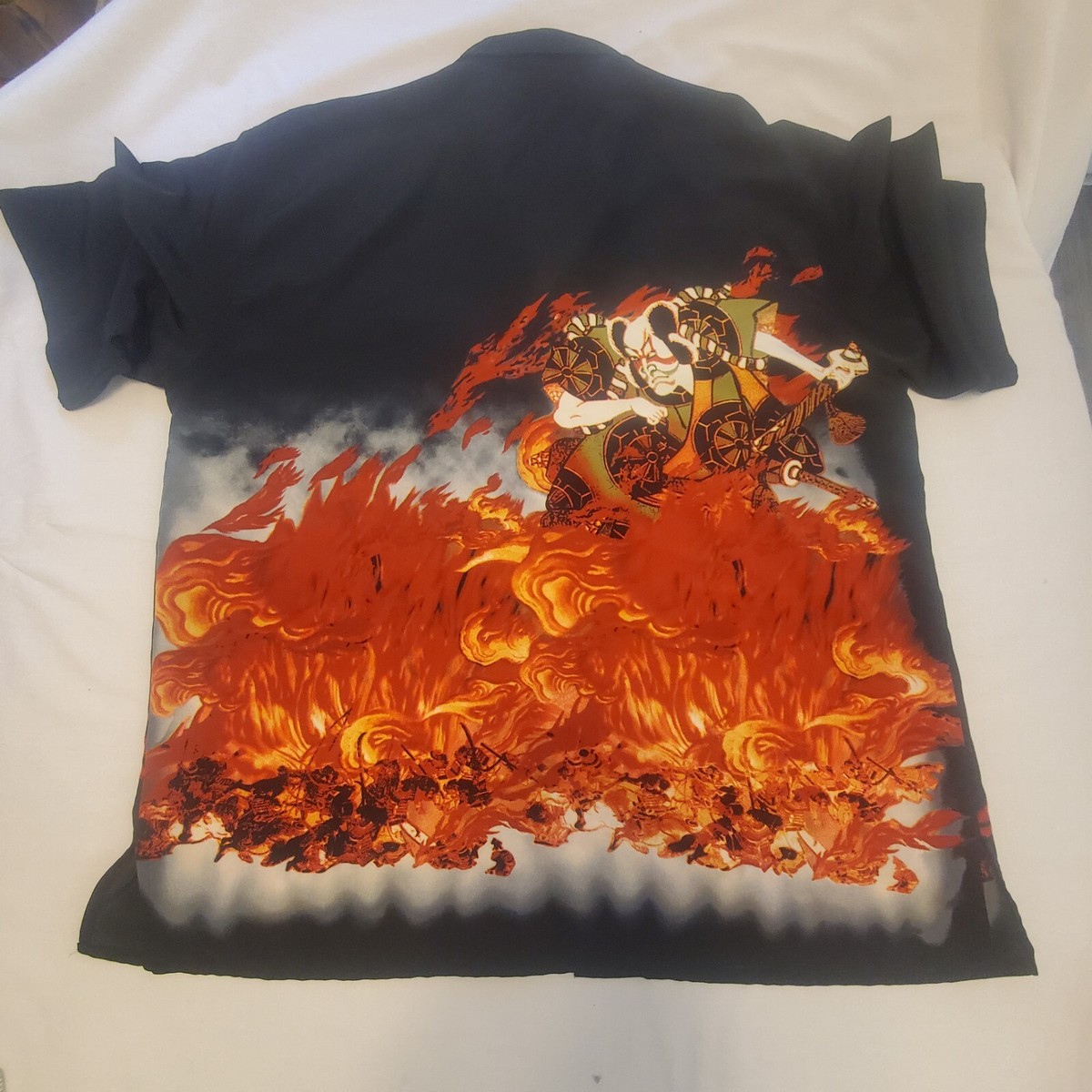 Vinatge 90s South Pole Shirt Men XL Samurai Flame Graphic