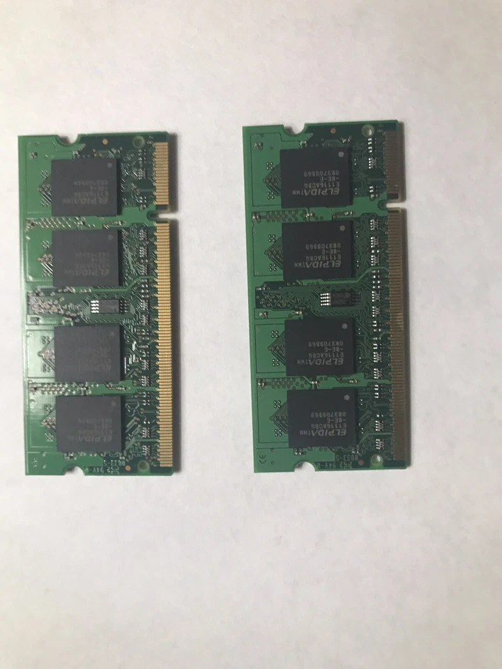 2x Elpida 1GB 2Rx16 PC2-6400S-666 RAM  Laptop Memory  (2GB TOTAL) - Image 2 of 2