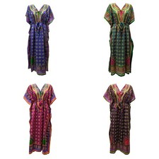 LADIES  DASHIKI TRIBAL AFRICAN PAISLEY BOHO BEACHWEAR LOUNGEWEAR KAFTAN COVER UP