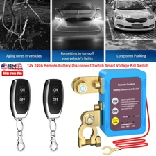 Car Wireless Remote Battery Disconnect Kill Switch Shut Off 12v, 240A Universal