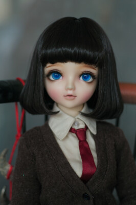 1/6 6-7'' 15-17cm Bjd Doll Hair Wig Short Lovely Cute Atrous Black Bob Neat Style