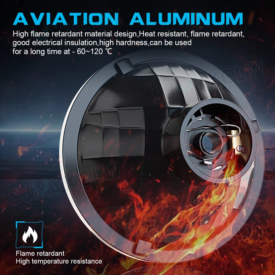 Круглые светодиодные фары дальнего/ближнего света для Ford Deluxe 1939-1951 Halo 7 дюймов - Изображение 4 из 4