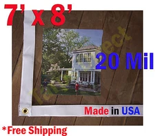 7 ft x 8 ft Clear 20 mil Vinyl Tarp Waterproof Curtain Porch Patio Enclosure