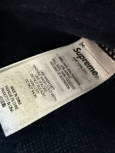 Supreme Shoulder Logo Small Fleece Jacket Navy - Picture 9 of 9