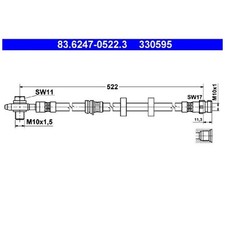 2x Bremsschlauch vorne für VW FOX 5Z1 Polo 6V5 4 9A4 9N 9N2 XL1 6Z1 | 23842928