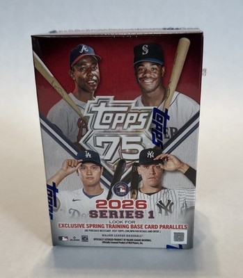 2026 Topps Baseball Series 1 Factory Sealed Blaster Box 75th Anniversary
