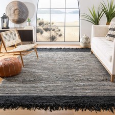 SAFAVIEH Area Rug 8x10 - Vintage Leather Collection - Large - Black  Multi, ...