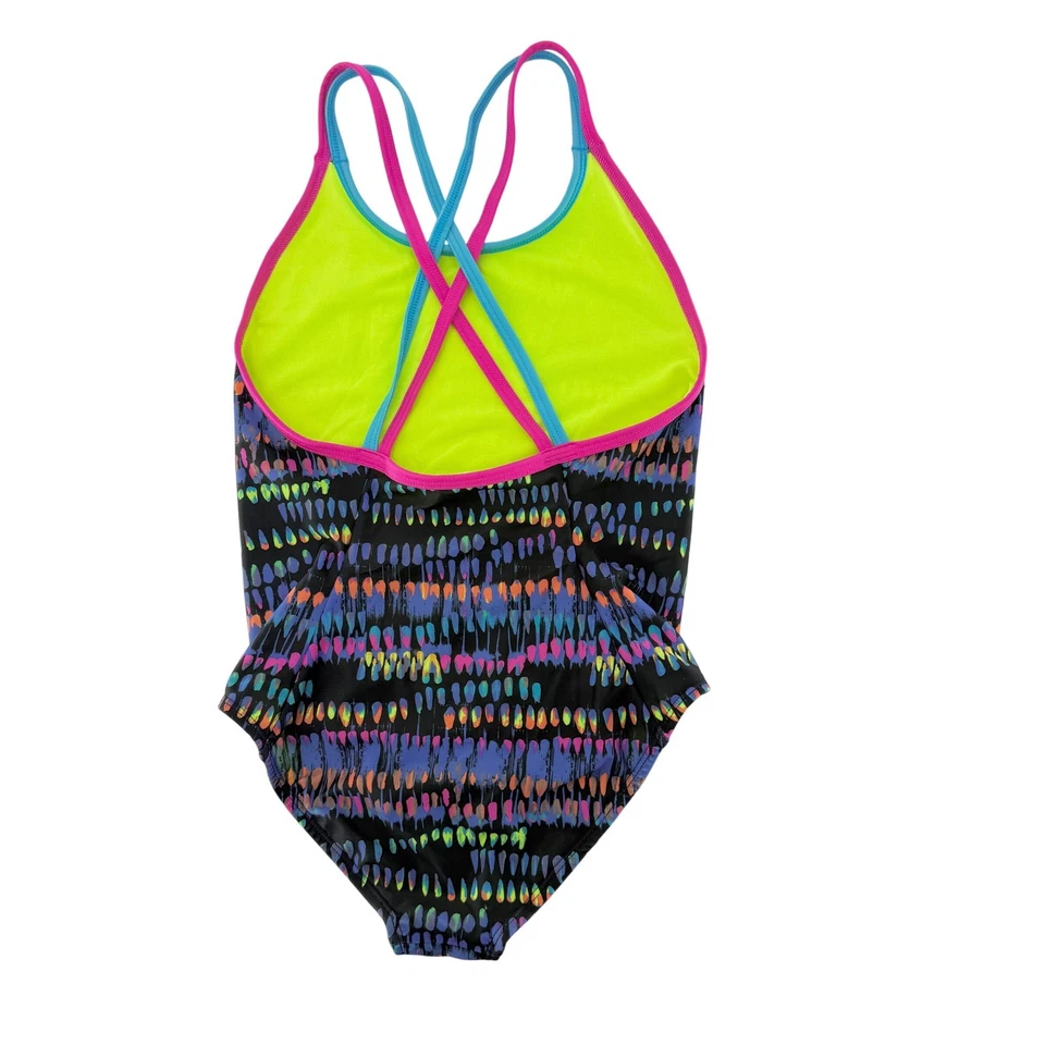 Traje de baño deportivo multicolor Under Armour para niñas talla 10 de una pieza Foto 2 de 4