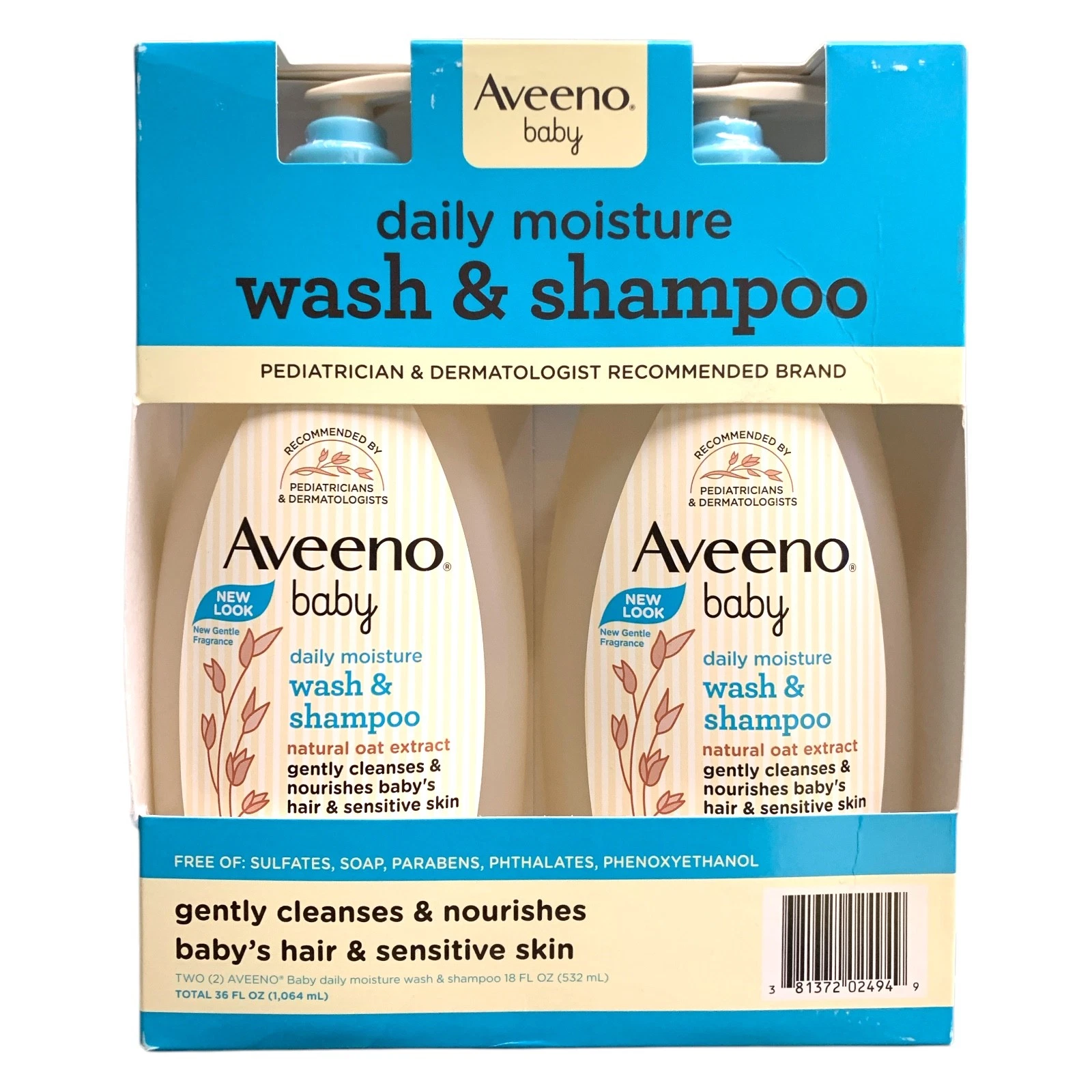 Aveeno Baby Daily Moisture Wash & Shampoo, 2 Pack, 18oz each, Lightly Scented
Opens in a new window