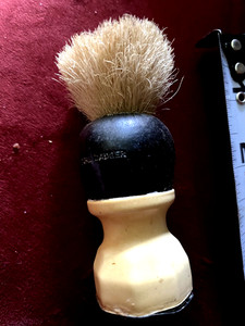 Vintage SANAX Sterilized Pure Badger Rubber / Bakelite Handle Shaving Brush USA