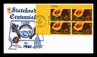 DR JIM STAMPS US COVER KANSAS STATEHOOD CENTENNIAL FDC PLATE BLOCK ABC CACHET
