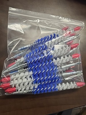 Goodway ENN-062 5/8'' Tube Brush, Nylon, Blue/White, PK 20