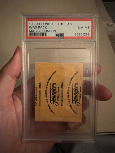 1988 FOURNIER RARE/VINTAGE ESTRELLAS "MAGIC JOHNSON" WAX PACK PSA 8