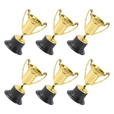 6Pcs Durable Plastic Mini Gold Trophies Children Sports Prizes for Parties