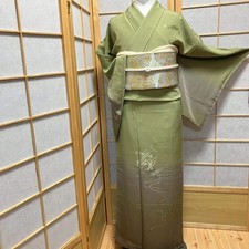 7173 Japanese Kimono Vintage Womens Silk Fabric Robe Kimono only sold Unused