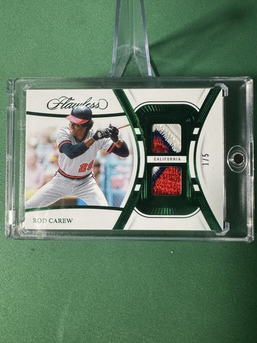 Rod Carew 2024 Flawless SSP Green Game Used/Three Color Dual Patches 1/5 Twins - Picture 14 of 15