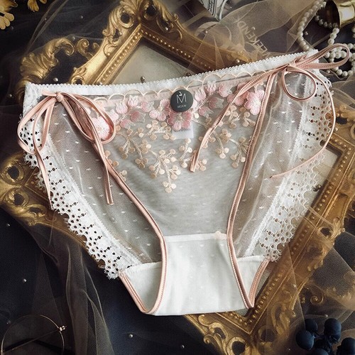 Ladies Lace Thong G-String Mesh Panties Knickers Lingerie Tie-Side Underwear - Foto 16 di 18