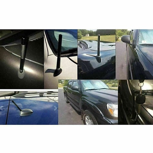 Carbon Fiber Black 4.7" AM FM Radio Aerial Mast Antenna Set For Nissan 2000-2021 - Picture 8 of 12