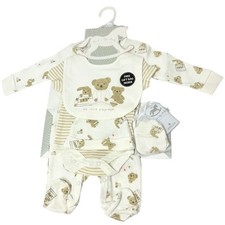 Baby boys girls clothes 6 piece teddy layette set gift 0-3 months free gift bag