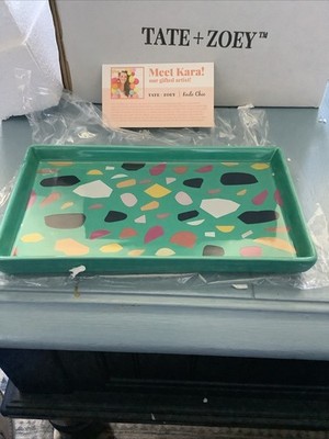 Tate & Zoey Ceramic Trinket Tray,  Kalio Chip, Terrazzo 9  X 5 , New