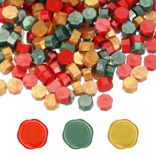 Wax Seal Beads, 300 Pcs Wax Sealing Beads, Gold/Red/Pine Green