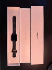 Apple Watch Series 3 38 mm Gray Aluminum Case with Black Aluminium Band...