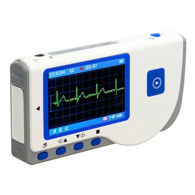 80B Handheld Easy EKG ECG Portable Heart Monitor+ECG Cable Continuous Monitoring