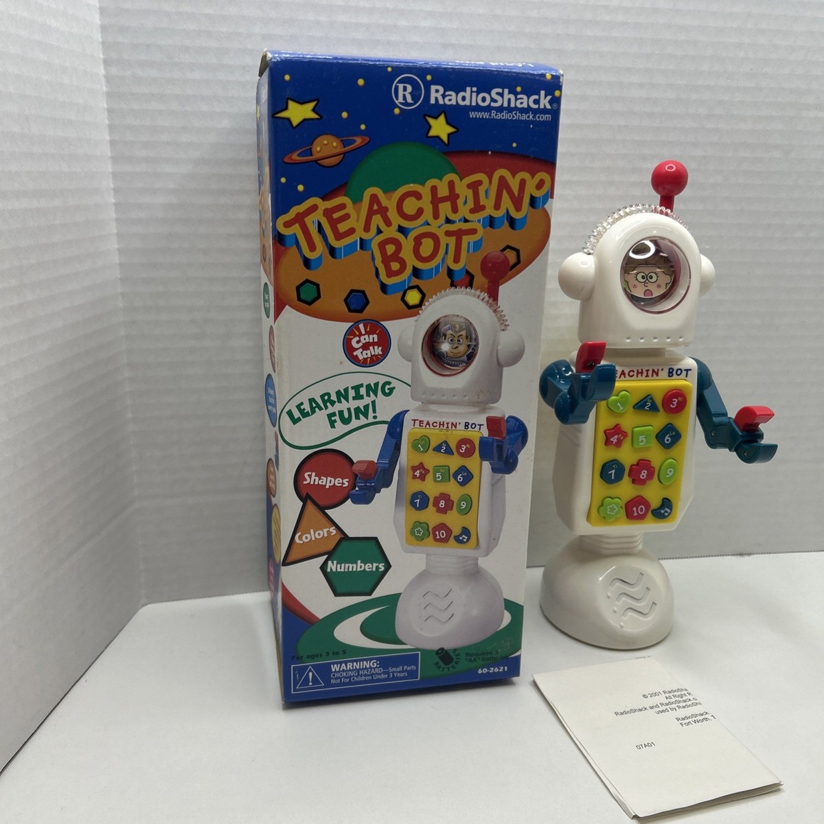 RadioShack Teachin' Bot Teaching Robot Kid's Toy 60-2621 Numbers