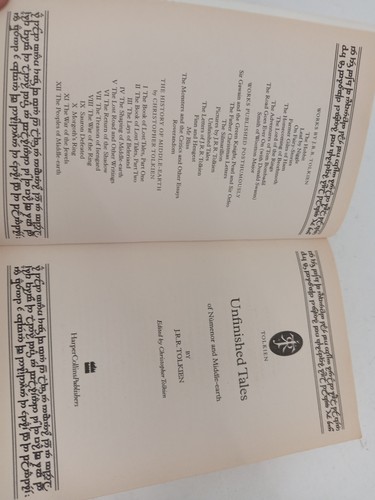 J.R.R Tolkien Unfinished Tales Paperback Book 2000 First Edition Harper Collins - Picture 9 of 11