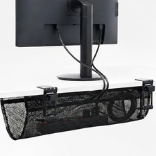 No Drill Clamp-on 24 inch Mesh Net Under Desk Cable Management Wire 24" Black
