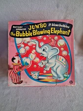 Vintage Yonezawa Japan Jumbo Bubble Blowing Elephant Battery Operated W/Box