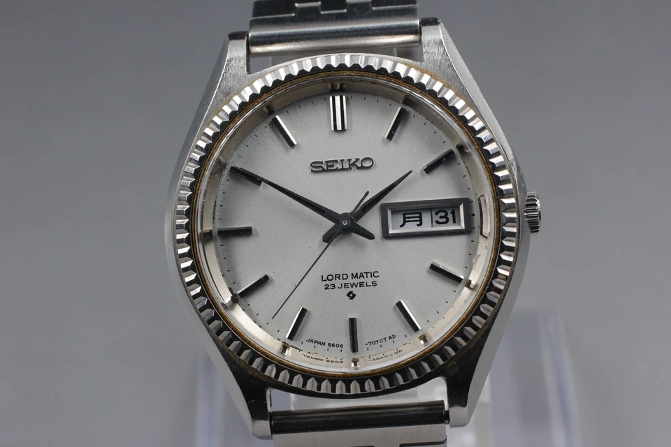 Vintage 1970 [Exc+5] SEIKO 5606-7000 Lord Matic Silver Automatic Men's Watch - Image 3 of 4