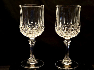 Cristal D'Arques Longchamp Water Goblets 5.75 Oz 6.5'' Set of 2 France