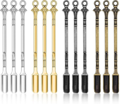 #ad 12 Pcs Mini Spoons Set 4 Colors Tiny Spoons Mini for DIY Necklace Charms Pendan $9.90