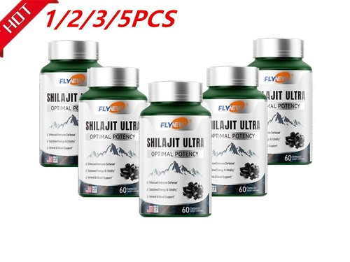 1-5PCS*60 FLYNEW Shilajit U.ltra Optimal Potency Quick Replenish Energy-