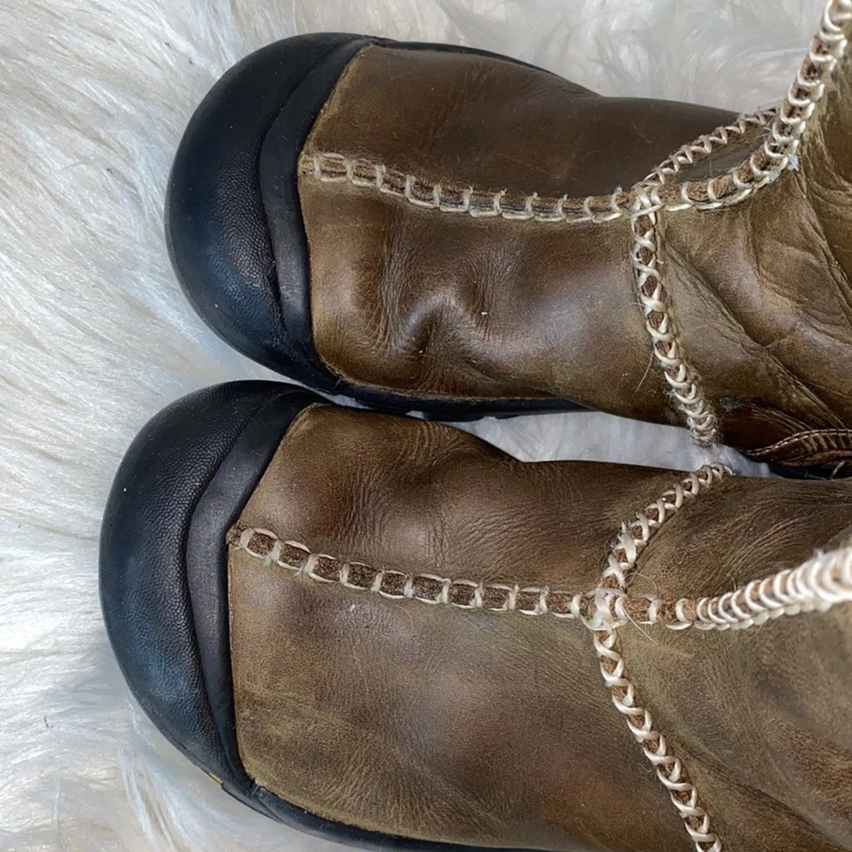 Keen Kaley Leather Shearling Winter Boots Girls 4 - Image 4 of 4