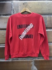 Vintage University Of Cincinnati Engineering Red Pullover Sweatshirt XL Used