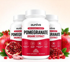 1-3X Auniva Pomegranate Extract Capsules, Natural Pomegranate Supplement