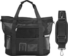 Mesh Beach Bags for Women - Plus Waterproof Sandproof Tote Bag with Zip