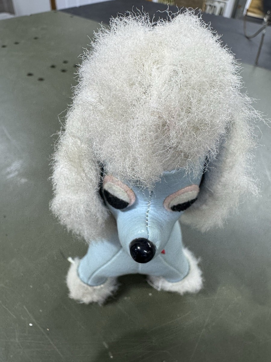 Vintage Blue Leather Poodle Dog Made in Japan 50s 60s | eBay