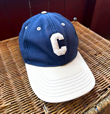 CELINE Navy Beige Two Tone Baseball Cap C Logo