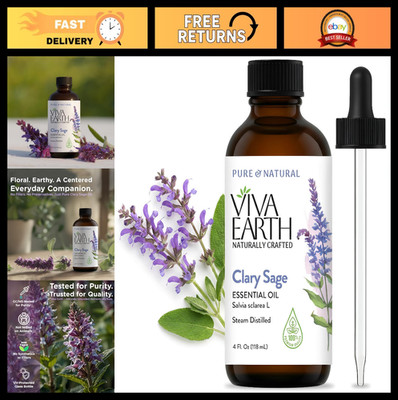 100% Pure Clary Sage Essential Oil - Aromatherapy, Diffusers, Skin & Hair Care,