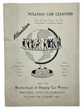 Attention Pullman Car Cleaners 1930s Brotherhood of Sleeping Car Porters