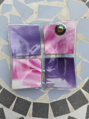 Murano Fused Glass Trinket Dish Purple And Lavender With Original Tag