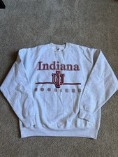 Vintage Indiana Hoosiers Crewneck Sweatshirt Grey Made in USA Size XL