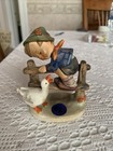 Goebel Hummel Barnyard Hero #195 2/0 Figure Boy with Bird Goose Duck